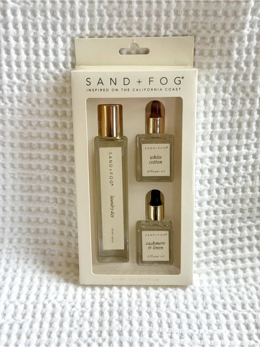 Sand + Fog Linen Collection Laundry Day Spray White Cotton Cashmere Diffuser Oil